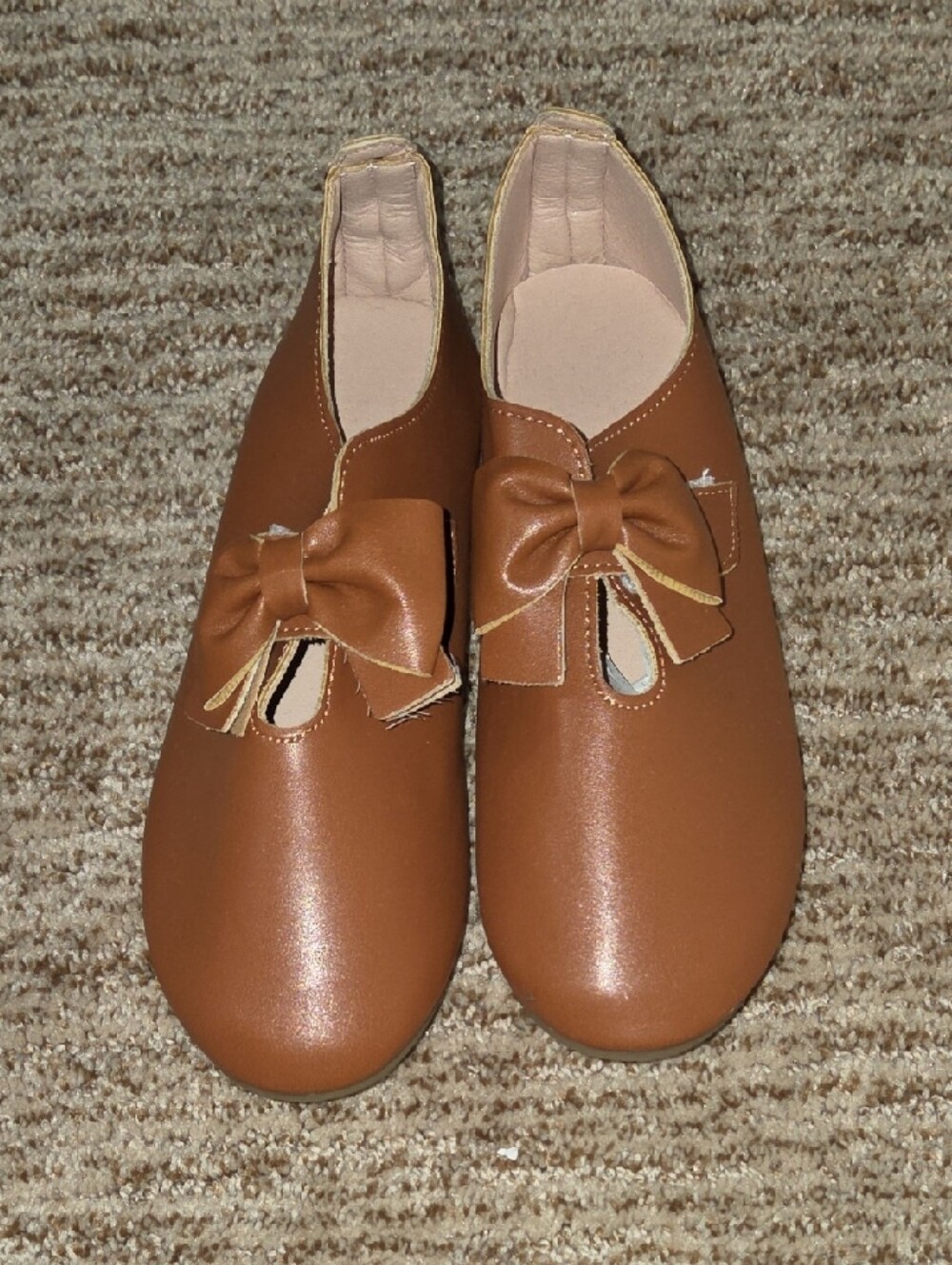 Brown Bow Accent Slip-On Flats